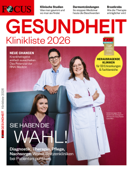 FOCUS-Gesundheit – Klinikliste 2026
