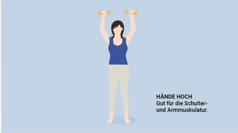 Fitness-Übung: Hände hoch