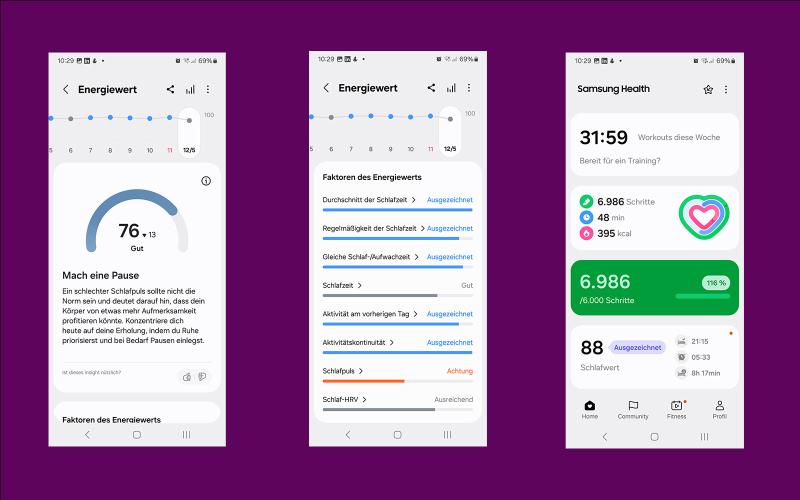 Screenshot Samsung Health App